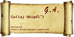Gallaj Abigél névjegykártya